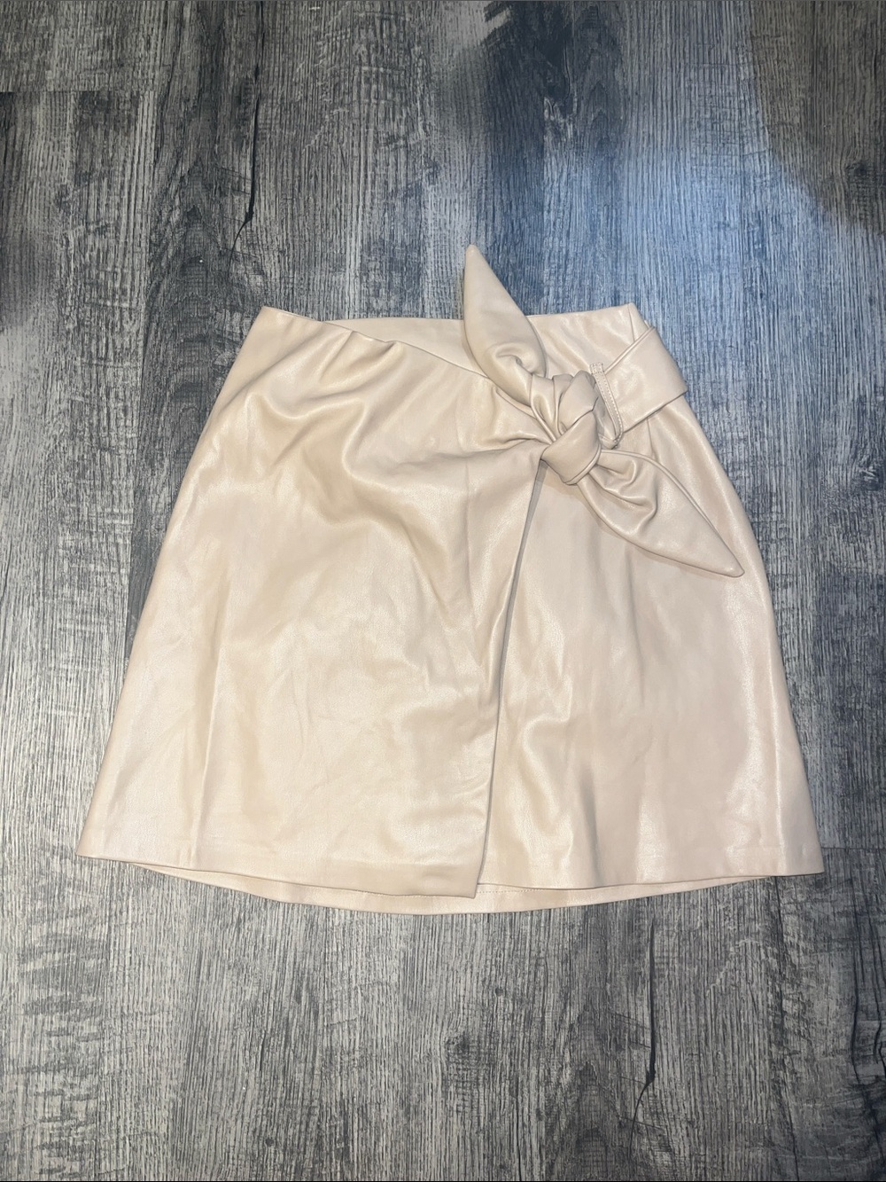 Jason Wu Tie-Waist Mini Skirt in Light Beige